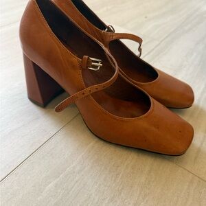 Jeffrey Campbell cognac Mary Jane Heels
